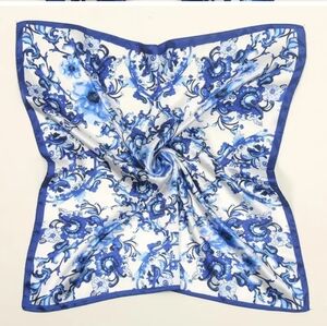 Blue FLORAL WOMANS SCARF POLYESTER
